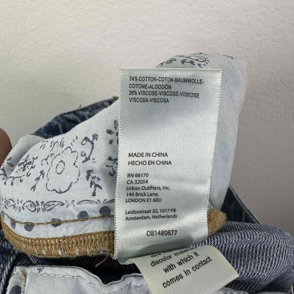 Free People Jeans Womens Size 25 Wide Leg Pleated Front Medium Wash Denim Pants - Picture 6 of 6